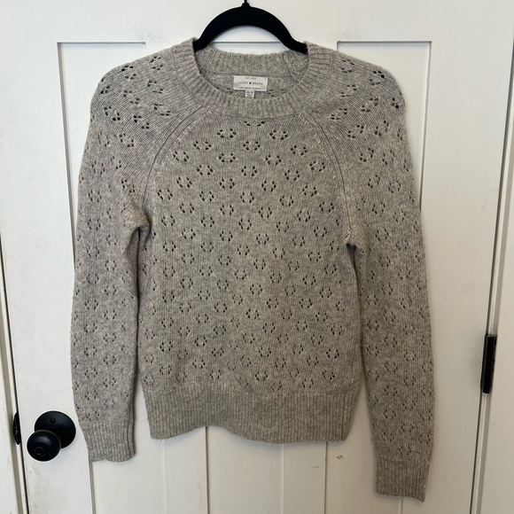Lucky Brand Emily Pointelle Pullover Sweater Heather Gray XS - Picture 5 of 8